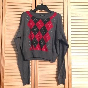 Forever 21 Cropped Argyle Sweater
